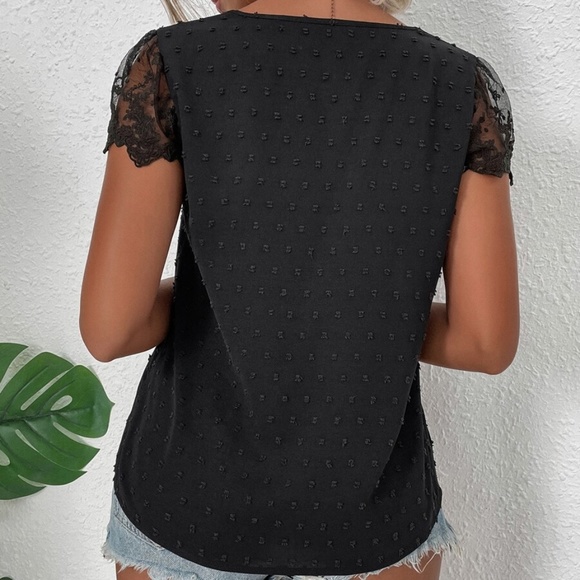 Boho Swiss Dot Floral Lace Blouse - Picture 3 of 13